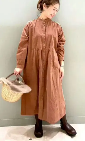 새상품 프론트 턱 콜 셔츠 원피스 S M L