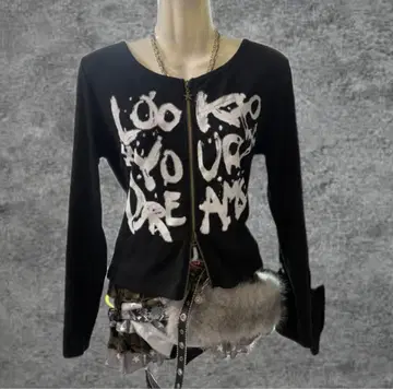 00s 락 grunge 피치T 더블 지퍼 헤이세이 갸루 y2k 펑크