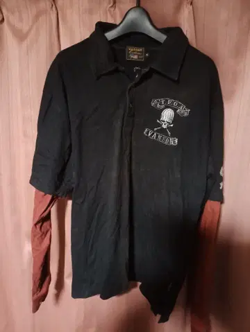 Vanson 가죽 TFOA 무장전선 시리즈 XL 블랙/레드 피케 셔츠