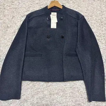 유니클로 아우터 코트 숏 기장 더블 페이크 블루종 XL 블루