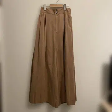 베이지 와이드 팬츠 2 버튼