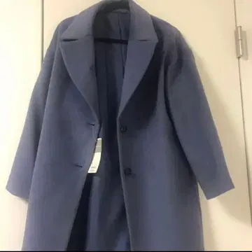 GU 블루 울 블렌드 오버사이즈 체스터 코트 S