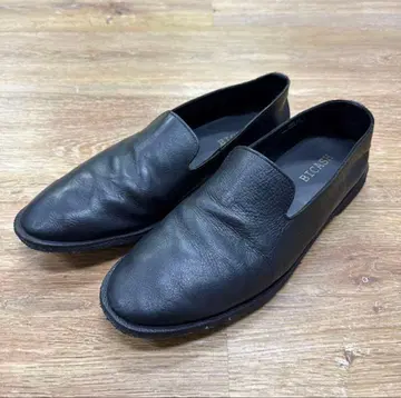 BICASH 블랙 가죽 슬립온