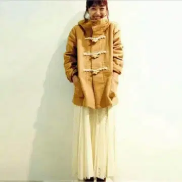 ungrid 미들 기장 더플 코트 베이지