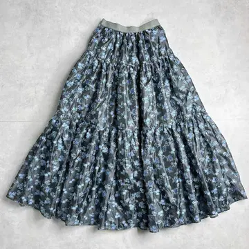 택 포함 새상품 세븐텐 미호카와히토 라메 자카드 스커트 파랑 S