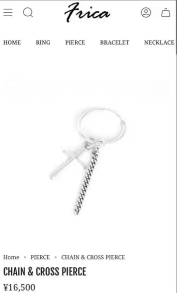 frica 체인&크로스 귀걸이 후프 귀걸이