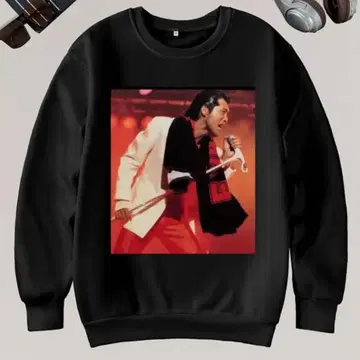 야자와 에이요시 블랙 프린트 맨투맨 트레이닝복 L 사이즈