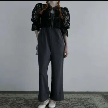 BONLECILL noir 2way 시어 볼레로 & 롤업 팬츠 드레스