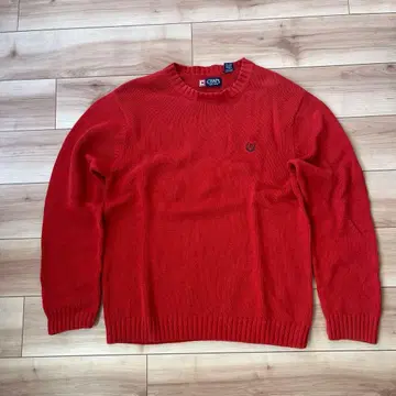 CHAPS 차프스 코튼 니트 스웨터 오렌지 구제 의류 깔끔한