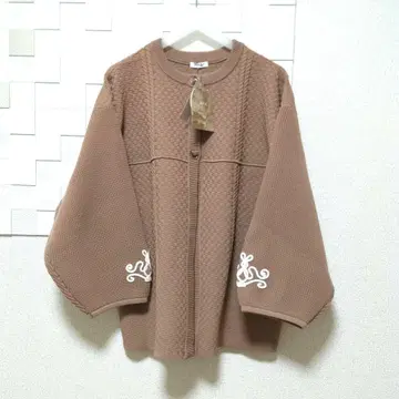 시마무라 mog 코드 자수 가디건 3L 중박 주황 미사용품