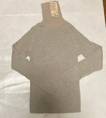 무인양품 터틀넥 워셔블 스웨터 오트밀 M 굵은 리브