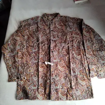 빈티지 Keins 페이즐리 무늬 코듀로이 긴팔 셔츠