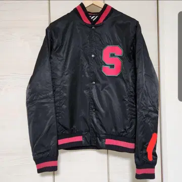 swagger 블루종 아우터 블랙 리브 라인 스와거 L