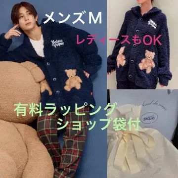 새상품 젤라또피케 스노우 베어 자카드 숄 가디건 M HOMME 래핑