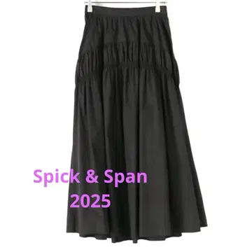2025 SS 스픽 앤 스팬 코튼 나일론 개더 스커트 36