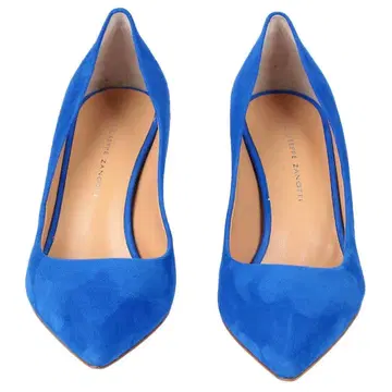 [미사용 배송비 포함] 주세페 자노티 스웨이드 하이힐 펌프스 파랑 38