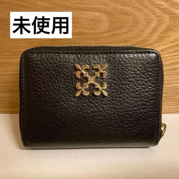 러셋 3단 폴더형 지갑 가죽 지갑 라운드 지퍼 블랙