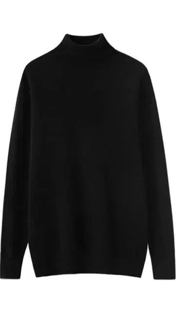 [새상품] 캐시미어 100% 블랙 터틀넥 니트