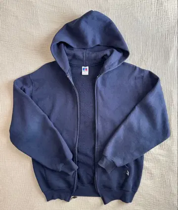 러셀 지퍼 후드티 90S [ USA 제조 ] 네이비