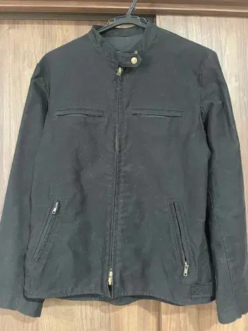 남성용 블랙 스탠드 카라 자켓