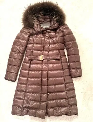 Herno 멋진 골드 브라운 새상품급 다운 자켓 후드 벨트 포함