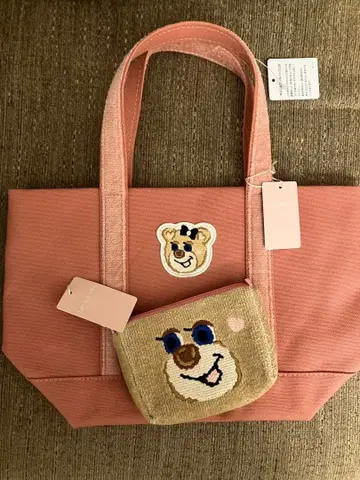 러브러리 바이 페이러 올드 테디 와펜 토트 지퍼 파우치