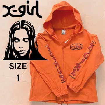 x-girl 후드티 사이즈 1 상의 USA 스트릿 풀 집업 얇은 소재