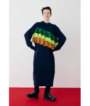 해린 도트 프릴 긴팔 니트 원피스 새상품 herin.cye