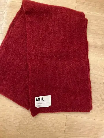 MHL 마가렛호웰 머플러 와인 레드 레드 울