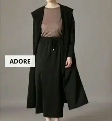 ADORE 후드 부착 쭈리 롱 가디건