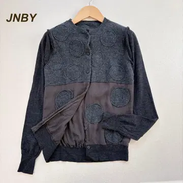 센소유니코 JNBY 가디건 울 실크 절개 디자인 도트