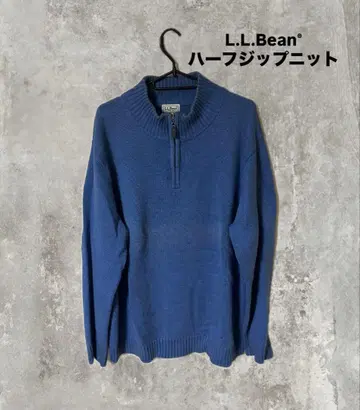 [80s] L.L.Bean 하프 지퍼 니트 코튼 100