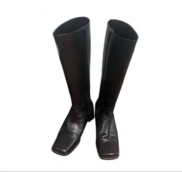 img 롱 부츠 블랙 천연 가죽 일본제 22.5cm