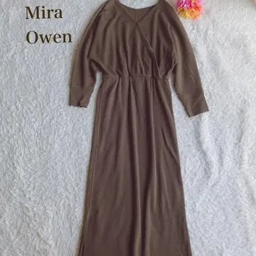 미라 오웬 롱 원피스 리브 카키 계열 경사