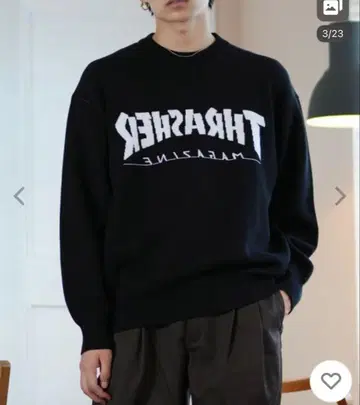 새상품 트레셔 THARASER 무라사키 스포츠 한정판 니트 블랙 XL