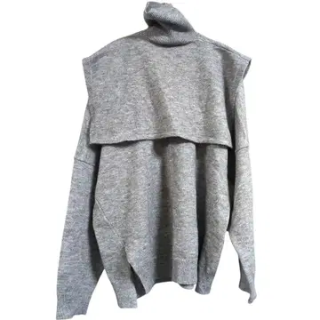 벌스데이 바쉬 2way 세일러 카라 터틀 니트 그레이 스웨터