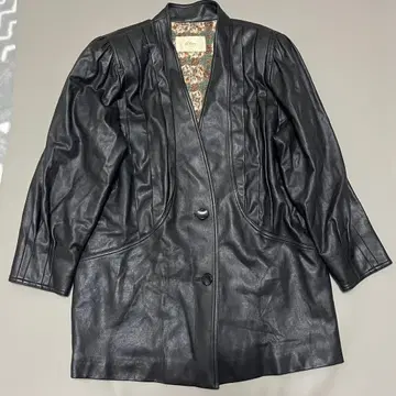 블랙 가죽 자켓 안감 큐프라 50%