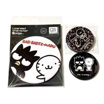 캔뱃지 배드마츠마루 굿하나마루 산리오 Sanrio