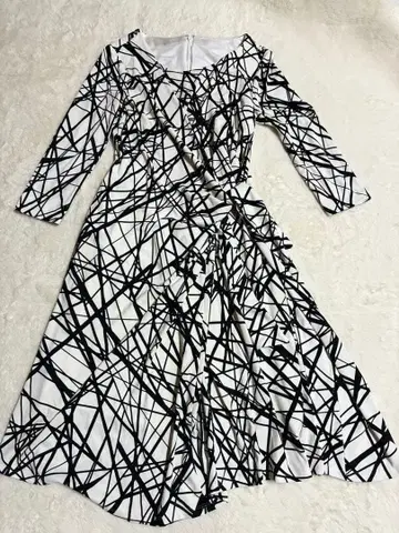 쿠 드 샹스 카슈쿨 디자인 원피스 올 패턴 벨트 M 사이즈