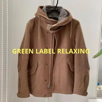 그린라벨 릴랙싱 후드 탈부착 가능 코트 블루종
