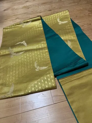 사이토 산사이 골드 컬러 후쿠로 오비 새