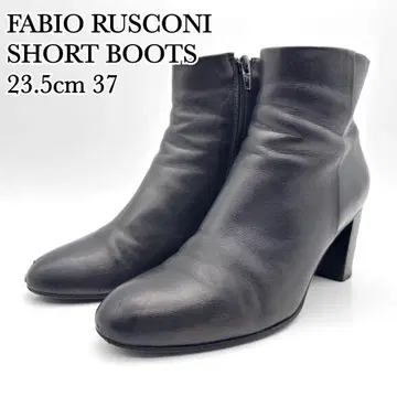 파비오 루스코니 숏부츠 블랙 가죽 사이드 지퍼 37 3