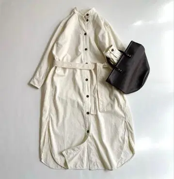 쉽스 코듀로이 오픈 롱 원피스 아이보리 워셔블 36