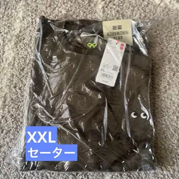 유니클로 안야 힌드마치 메리노 크루넥 스웨터 XXL 올리브