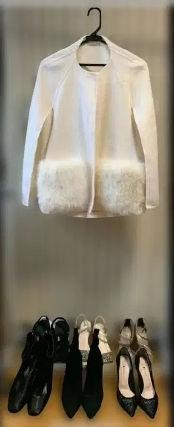 최종 가격 [ 가을/겨울 ] CELFORD 퍼 포켓 케이프 자켓