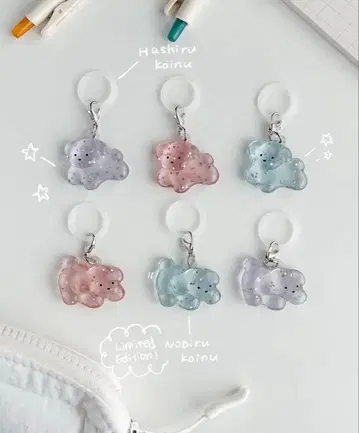 컴프 달리는 강아지 흔들흔들 마커 6종 가챠