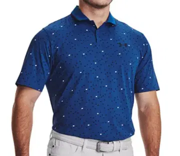 언더아머 골프 반팔 피케 셔츠 블루 남성용 M