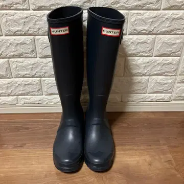 헌터 미사용 새상품 장화 24cm 톨 레인부츠 네이비