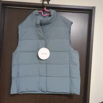 다운 베스트 빅 사이즈 4L 그레이 포켓터블 주머니 포함