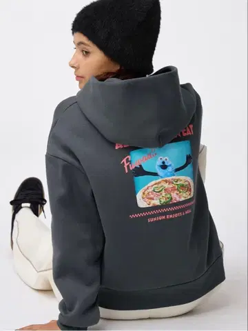 퍼펫 스 GU 헤비 웨이트 후드 맨투맨 그레이